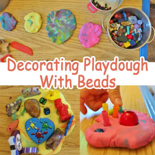 Decorating Playdough With Beads - Raising Hooks