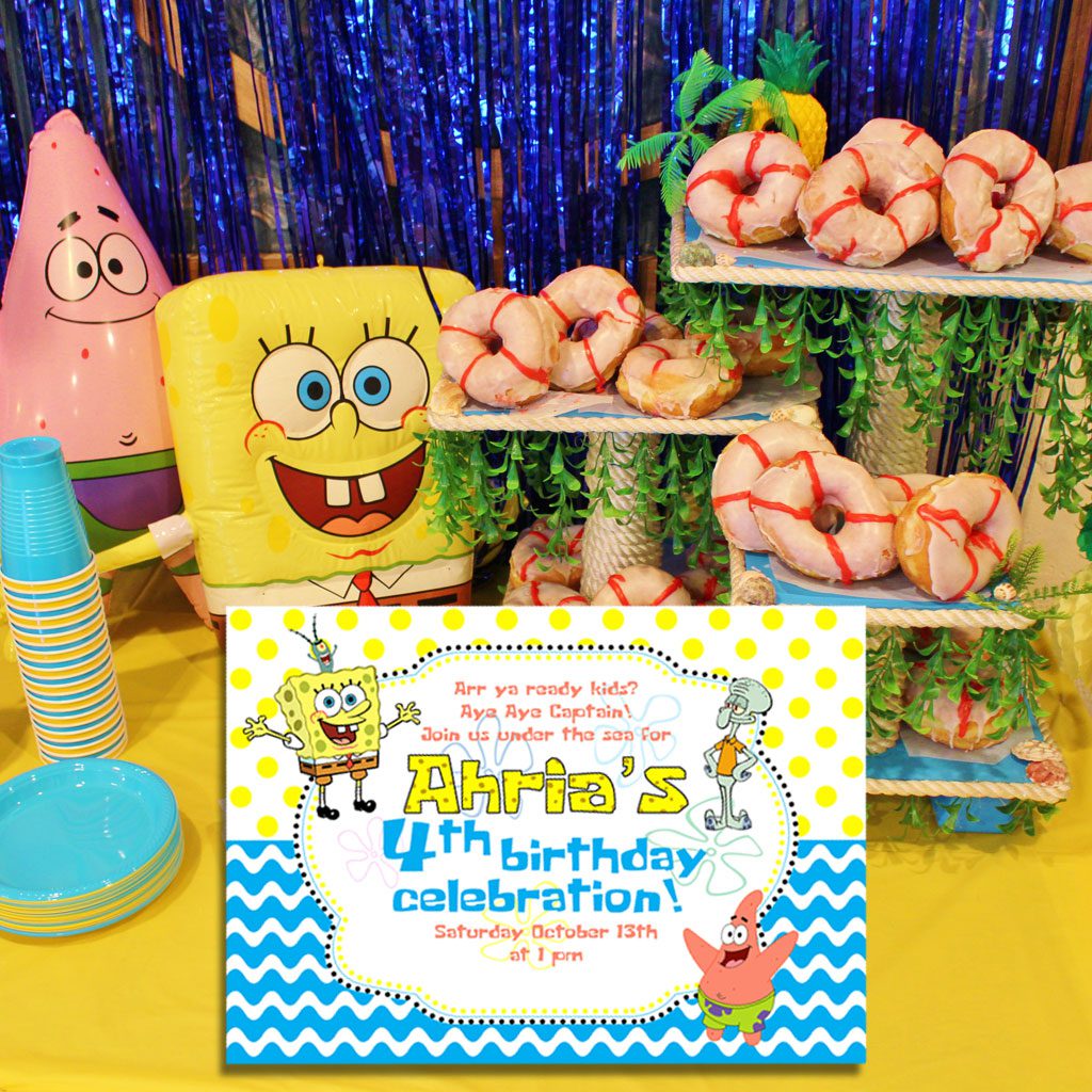 DIY spongebob birthday party decorations