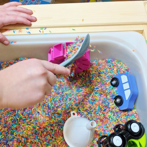 Rainbow Rice Sensory Activities - Raising Hooks