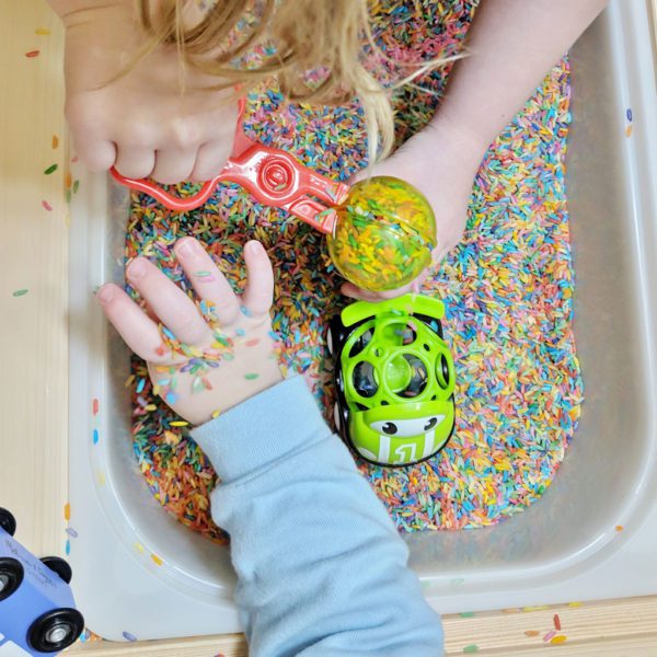 Rainbow Rice Sensory Activities - Raising Hooks