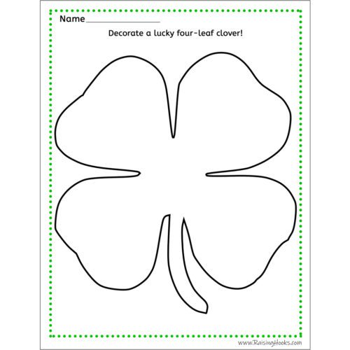 Four-Leaf Clover Worksheet - Raising Hooks