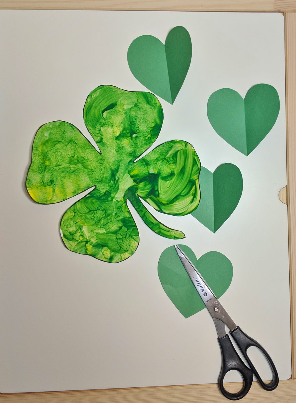 Cotton Ball Painted 4-Leaf Clover - Raising Hooks