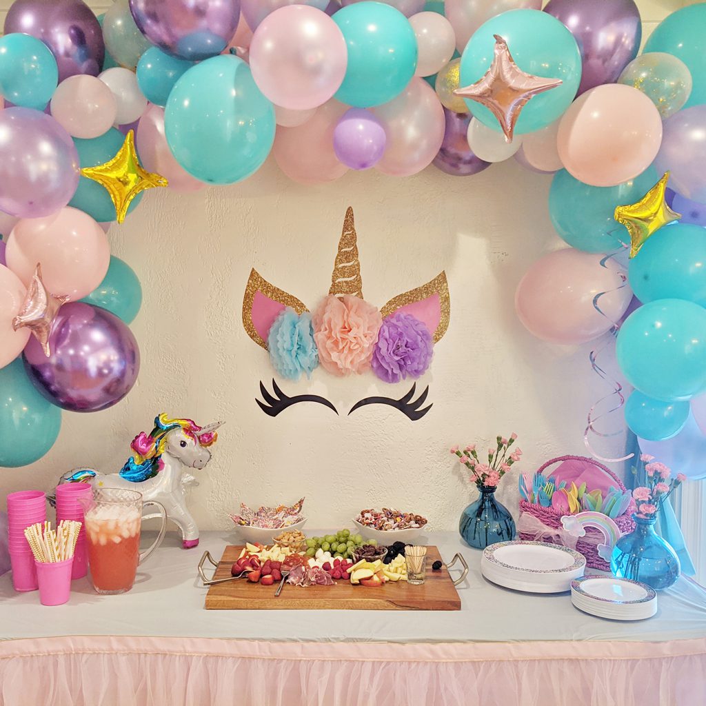rainbow unicorn party decorations - Paper and Cake